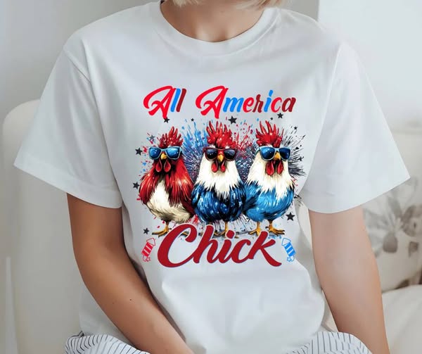 ALL AMERICAN CHICK TSHIRT OR SWEATSHIRT S-4XL