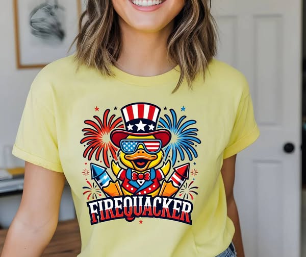 FIREQUACKER DUCK TSHIRT OR SWEATSHIRT S-4XL