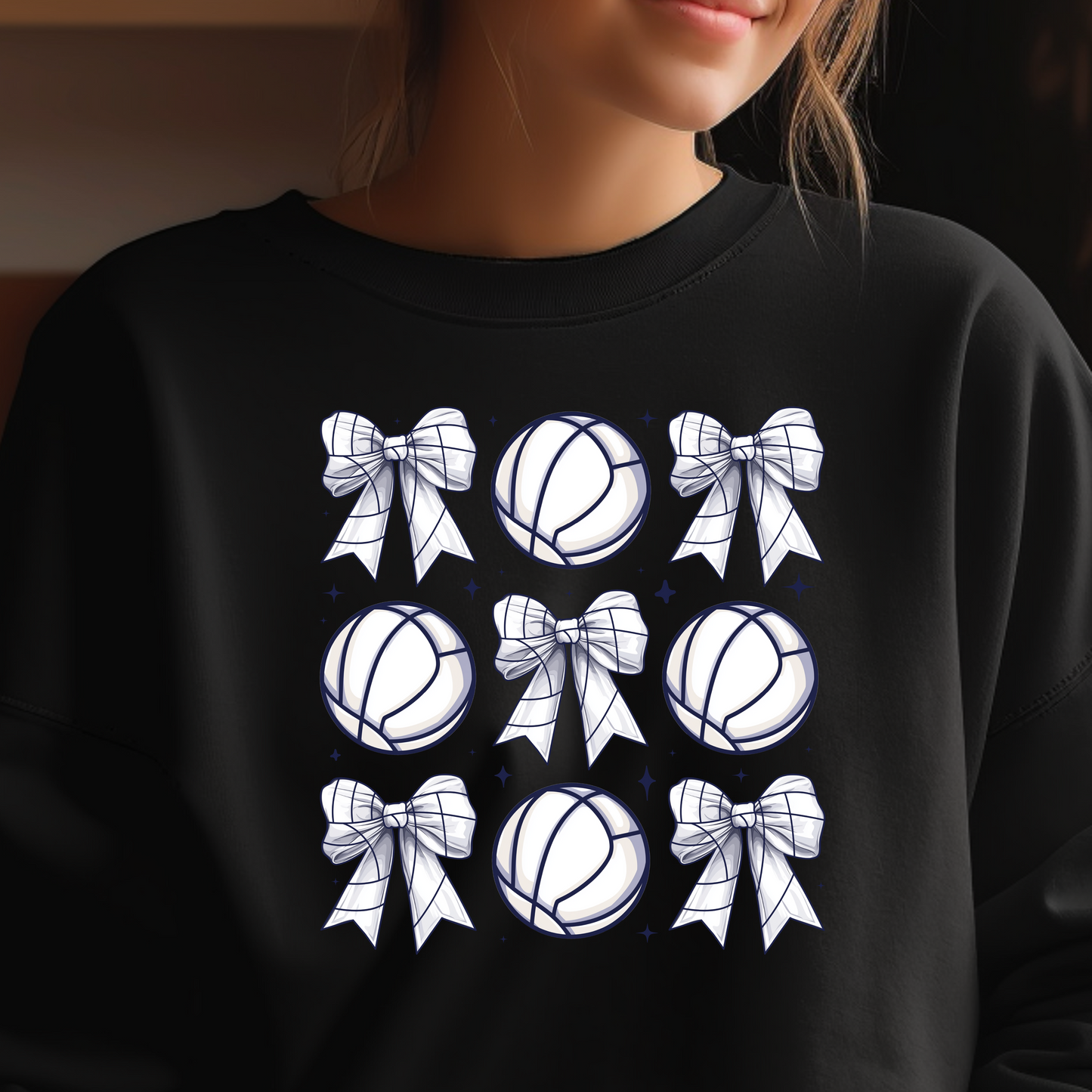 VOLLEYBALL COQUETTE RIBBON TSHIRT OR SWEATSHIRT S-4XL