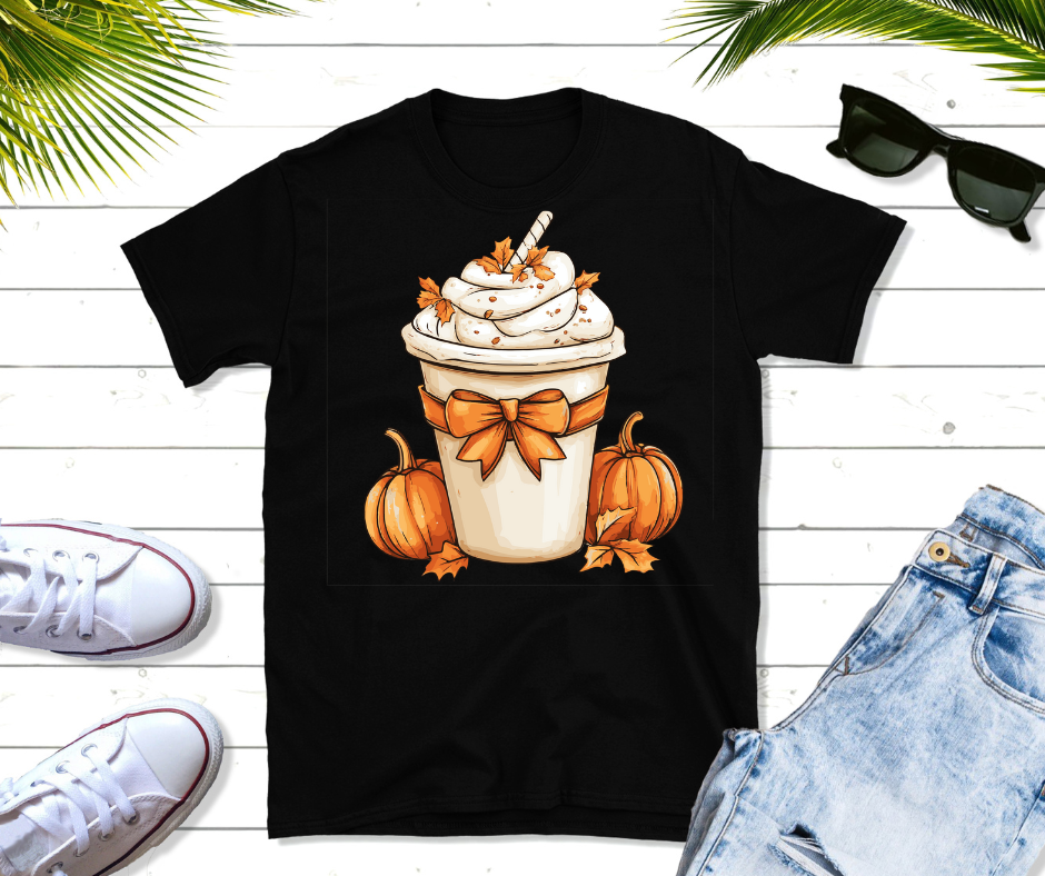 PUMPKIN SPICED ICED COFFEE/LATTE TSHIRT OR SWEATSHIRT S-4XL
