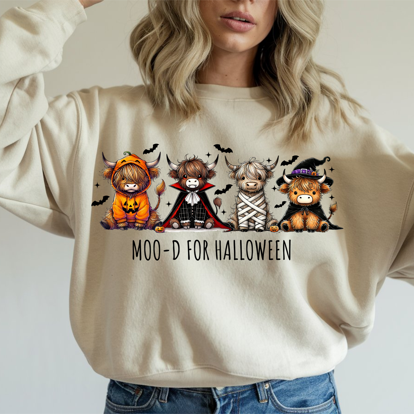 MOO-D FOR HALLOWEEN TSHIRT OR SWEATSHIRT S-4XL