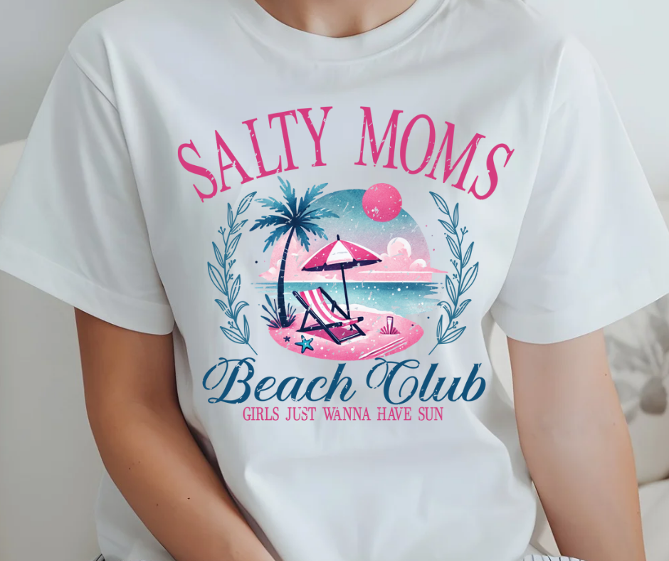 SALTY MOMS BEACH CLUB TSHIRT OR SWEATSHIRT S-4XL