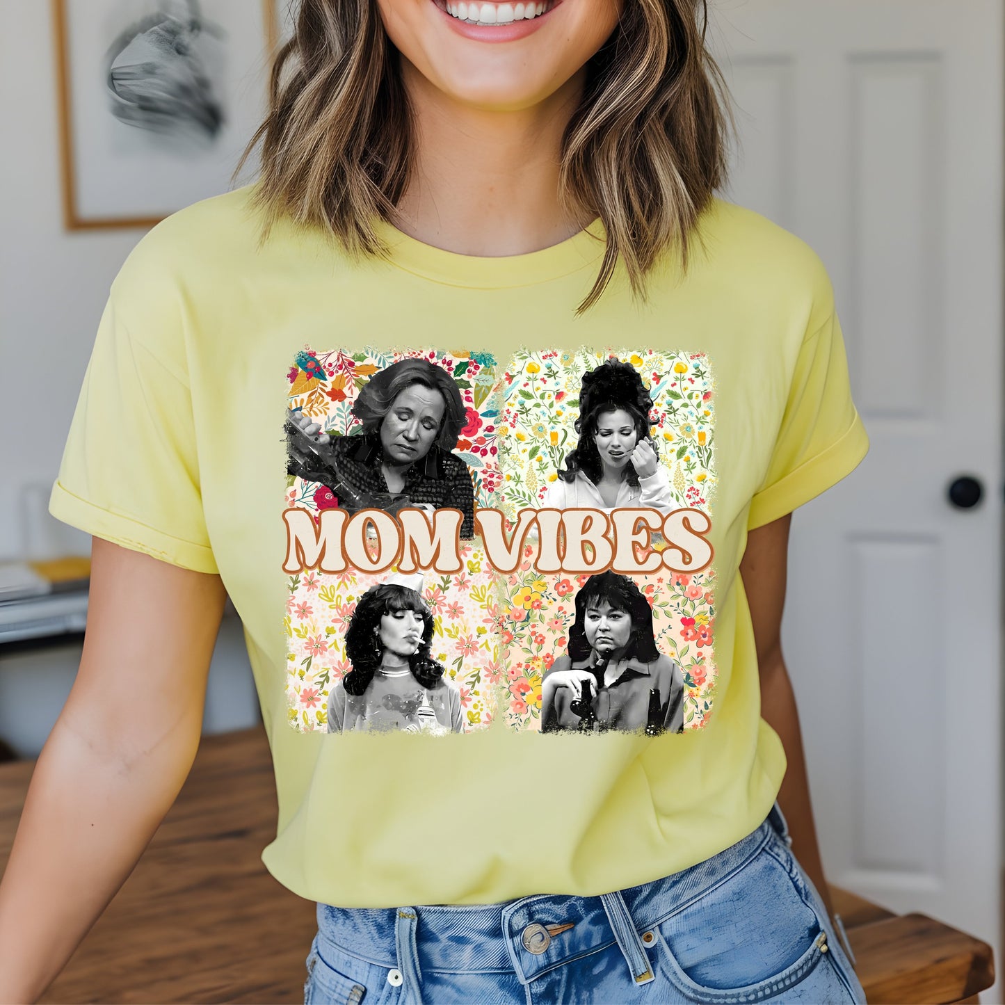 MOM VIBES TSHIRT OR SWEATSHIRT S-4XL