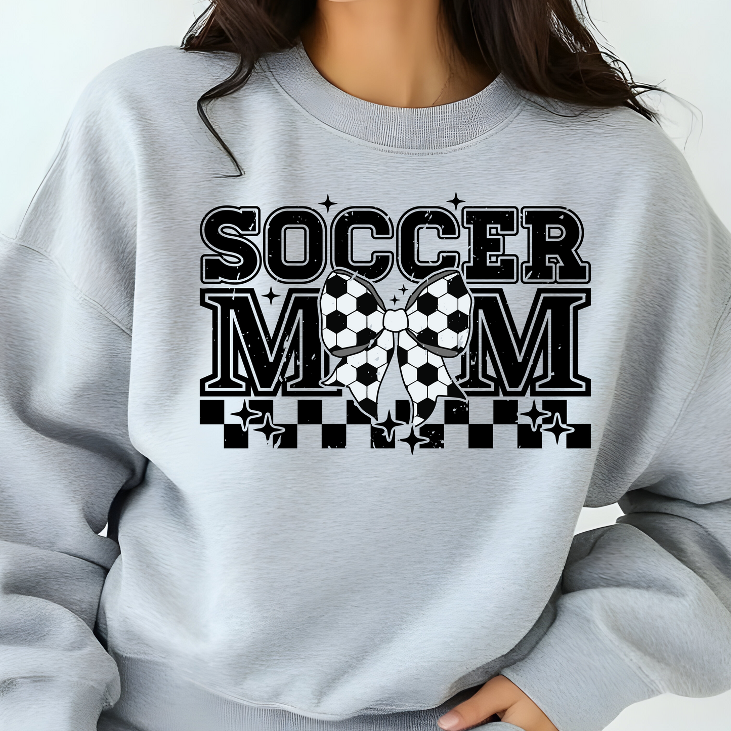 SOCCER MOM COQUETTE SOCCER BOW TSHIRT OR SWEATSHIRT S-4XL