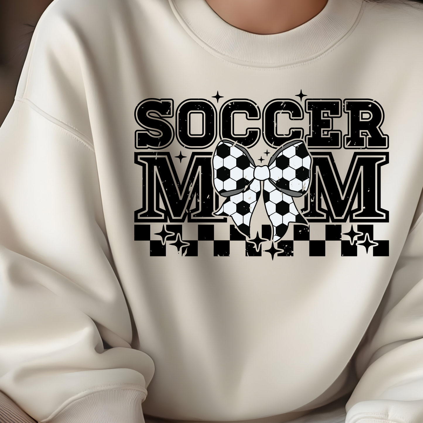 SOCCER MOM COQUETTE SOCCER BOW TSHIRT OR SWEATSHIRT S-4XL