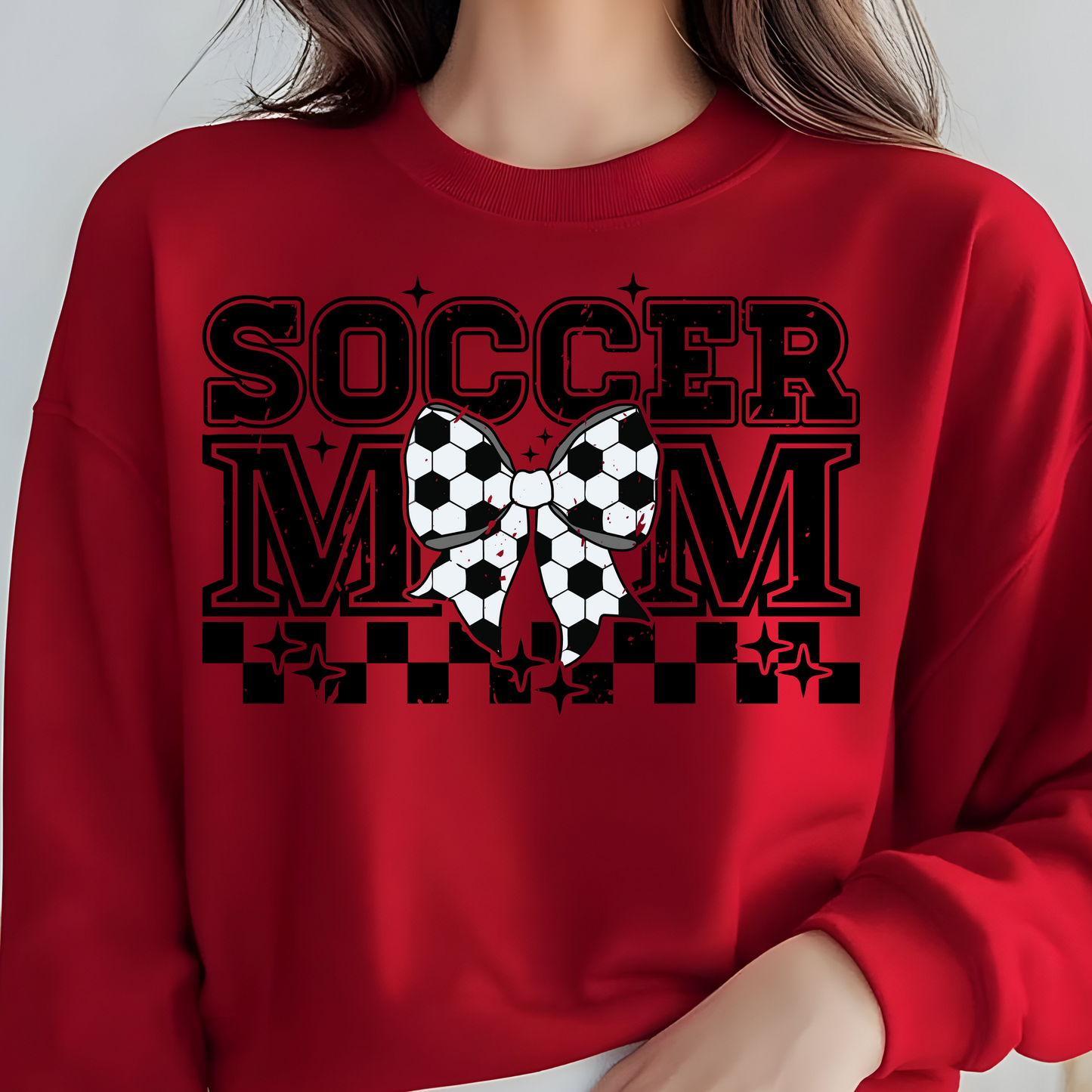 SOCCER MOM COQUETTE SOCCER BOW TSHIRT OR SWEATSHIRT S-4XL