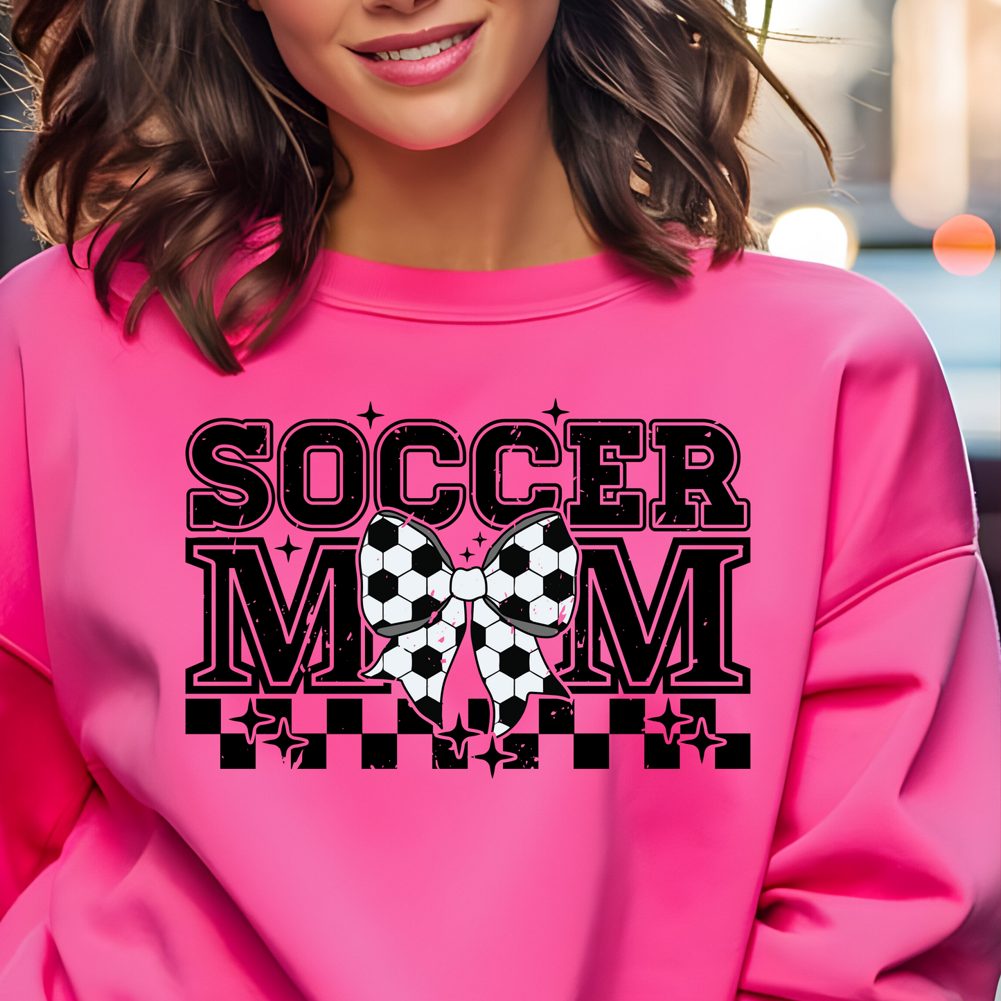 SOCCER MOM COQUETTE SOCCER BOW TSHIRT OR SWEATSHIRT S-4XL