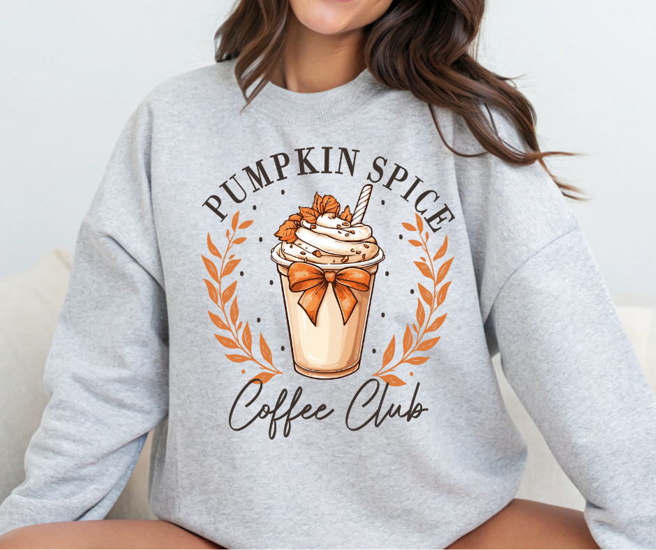 PUMPKIN SPICE COFFEE CLUB TSHIRT OR SWEATSHIRT S-4XL