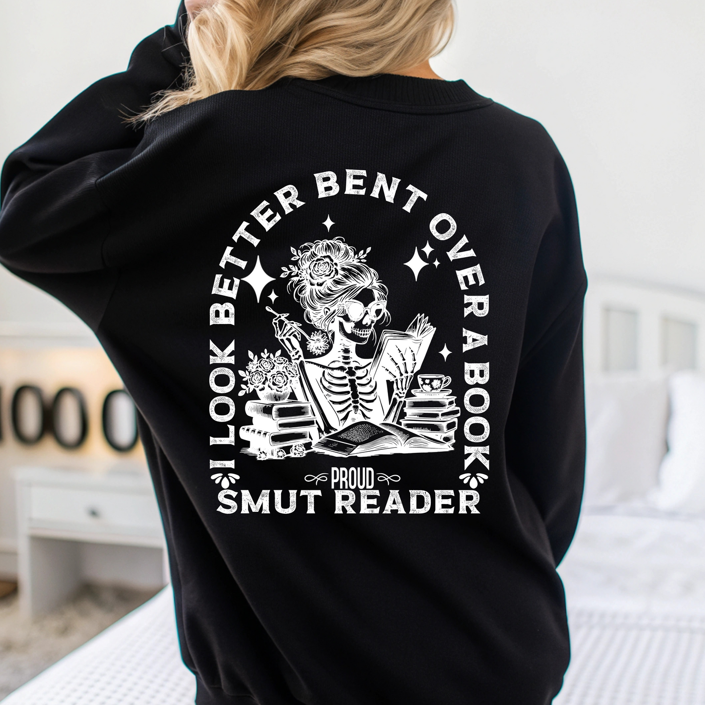 BENT OVER A BOOK, SMUT READER SWEATSHIRT S-4XL