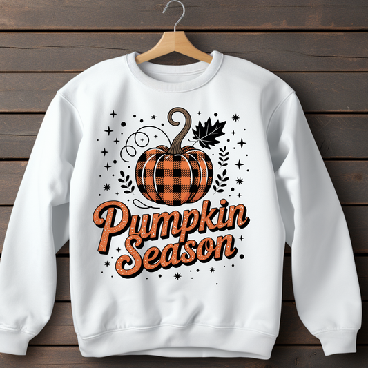 PLAID PUMPKIN SEASON TSHIRT OR SWEATSHIRT S-4XL