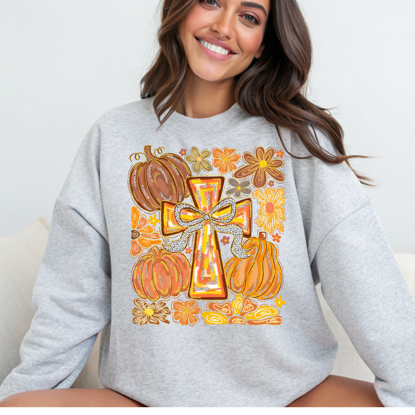 CUTE CROSS FALL THEMED TSHIRT OR SWEATSHIRT S-4XL
