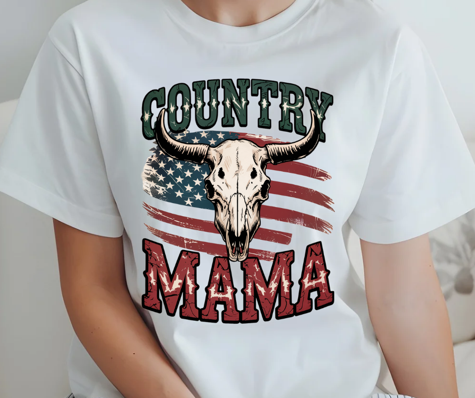 COUNTRY MAMA AMERICAN FLAG TSHIRT OR SWEATSHIRT S-4XL